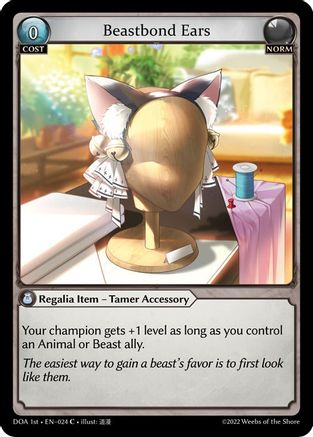 Beastbond Ears (024) [Dawn of Ashes 1st Edition] Foil Grand Archive Single Weebs of the Shore