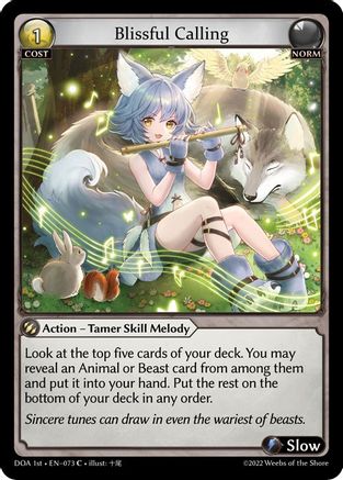 Blissful Calling (073) [Dawn of Ashes 1st Edition] Foil Grand Archive Single Weebs of the Shore