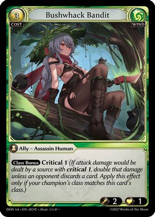 Bushwhack Bandit (203) [Dawn of Ashes 1st Edition] Grand Archive Single Weebs of the Shore