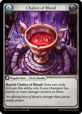 Chalice of Blood (027) [Dawn of Ashes 1st Edition] Grand Archive Single Weebs of the Shore