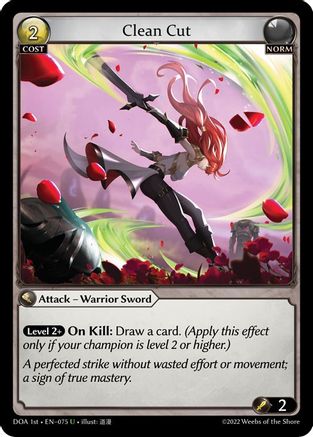 Clean Cut (075) [Dawn of Ashes 1st Edition] Foil Grand Archive Single Weebs of the Shore