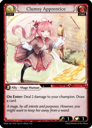 Clumsy Apprentice (123) [Dawn of Ashes 1st Edition] Foil Grand Archive Single Weebs of the Shore