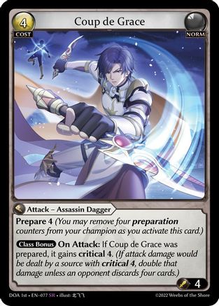 Coup de Grace (077) [Dawn of Ashes 1st Edition] Foil Grand Archive Single Weebs of the Shore