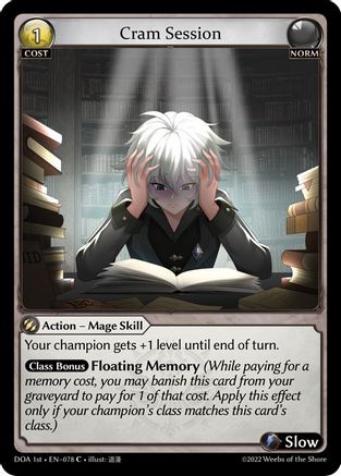 Cram Session (078) [Dawn of Ashes 1st Edition] Foil Grand Archive Single Weebs of the Shore