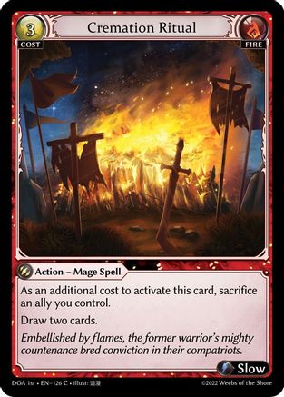 Cremation Ritual (126) [Dawn of Ashes 1st Edition] Grand Archive Single Weebs of the Shore