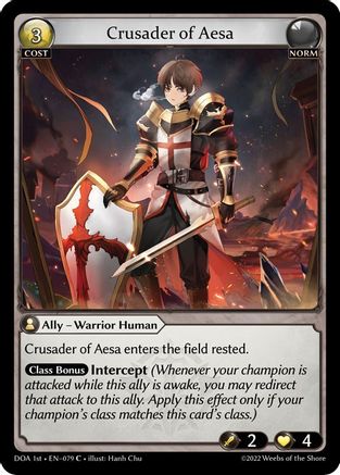 Crusader of Aesa (079) [Dawn of Ashes 1st Edition] Foil Grand Archive Single Weebs of the Shore