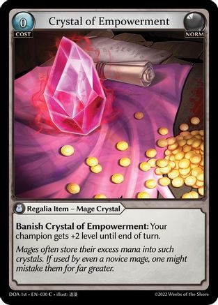 Crystal of Empowerment (030) [Dawn of Ashes 1st Edition] Grand Archive Single Weebs of the Shore
