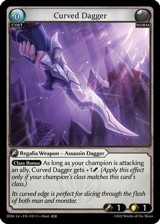 Curved Dagger (031) [Dawn of Ashes 1st Edition] Foil Grand Archive Single Weebs of the Shore