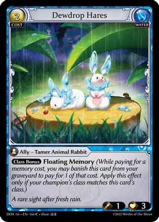 Dewdrop Hares (166) [Dawn of Ashes 1st Edition] Grand Archive Single Weebs of the Shore