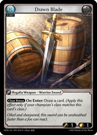 Drawn Blade (033) [Dawn of Ashes 1st Edition] Grand Archive Single Weebs of the Shore