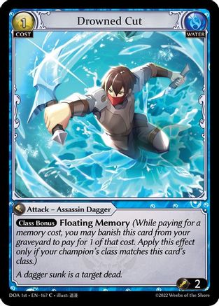 Drowned Cut (167) [Dawn of Ashes 1st Edition] Foil Grand Archive Single Weebs of the Shore