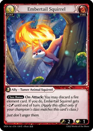 Embertail Squirrel (130) [Dawn of Ashes 1st Edition] Grand Archive Single Weebs of the Shore