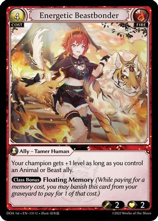 Energetic Beastbonder (131) [Dawn of Ashes 1st Edition] Grand Archive Single Weebs of the Shore