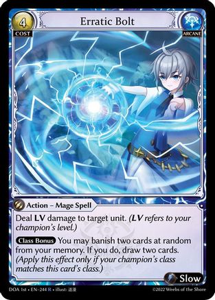 Erratic Bolt (244) [Dawn of Ashes 1st Edition] Grand Archive Single Weebs of the Shore