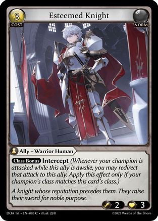 Esteemed Knight (085) [Dawn of Ashes 1st Edition] Foil Grand Archive Single Weebs of the Shore