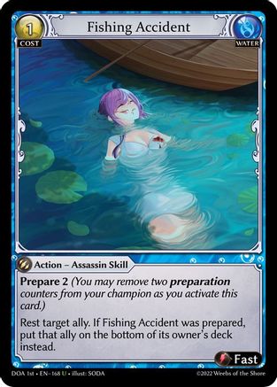 Fishing Accident (168) [Dawn of Ashes 1st Edition] Grand Archive Single Weebs of the Shore