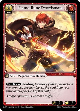 Flame-Rune Swordsman (136) [Dawn of Ashes 1st Edition] Grand Archive Single Weebs of the Shore