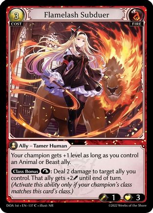 Flamelash Subduer (137) [Dawn of Ashes 1st Edition] Grand Archive Single Weebs of the Shore