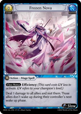 Frozen Nova (171) [Dawn of Ashes 1st Edition] Foil Grand Archive Single Weebs of the Shore