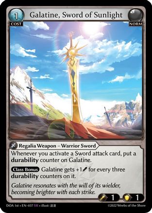 Galatine, Sword of Sunlight (037) [Dawn of Ashes 1st Edition] Grand Archive Single Weebs of the Shore