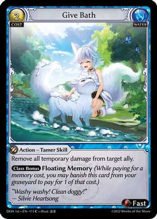 Give Bath (173) [Dawn of Ashes 1st Edition] Grand Archive Single Weebs of the Shore