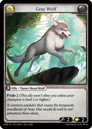 Gray Wolf (089) [Dawn of Ashes 1st Edition] Grand Archive Single Weebs of the Shore