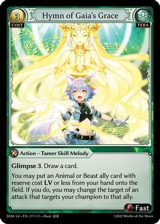 Hymn of Gaia's Grace (271) [Dawn of Ashes 1st Edition] Foil Grand Archive Single Weebs of the Shore