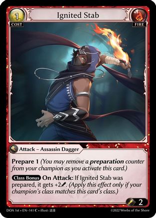 Ignited Stab (141) [Dawn of Ashes 1st Edition] Grand Archive Single Weebs of the Shore