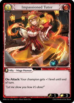 Impassioned Tutor (143) [Dawn of Ashes 1st Edition] Foil Grand Archive Single Weebs of the Shore