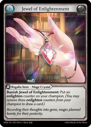 Jewel of Enlightenment (039) [Dawn of Ashes 1st Edition] Grand Archive Single Weebs of the Shore