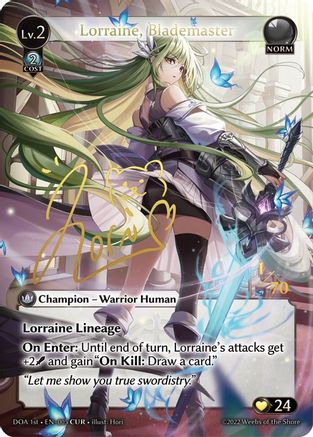 Lorraine, Blademaster (CUR) (005) [Dawn of Ashes 1st Edition] Foil Grand Archive Single Weebs of the Shore