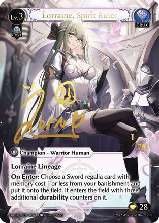 Lorraine, Spirit Ruler (CUR) (006) [Dawn of Ashes 1st Edition] Foil Grand Archive Single Weebs of the Shore