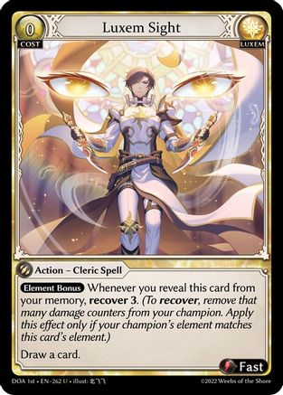 Luxem Sight (262) [Dawn of Ashes 1st Edition] Grand Archive Single Weebs of the Shore
