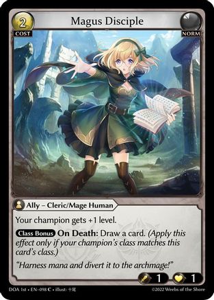 Magus Disciple (098) [Dawn of Ashes 1st Edition] Foil Grand Archive Single Weebs of the Shore