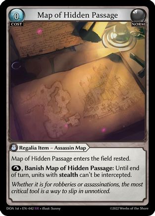 Map of Hidden Passage (042) [Dawn of Ashes 1st Edition] Grand Archive Single Weebs of the Shore