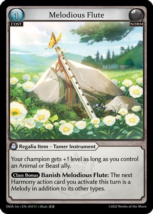 Melodious Flute (043) [Dawn of Ashes 1st Edition] Grand Archive Single Weebs of the Shore