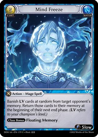 Mind Freeze (179) [Dawn of Ashes 1st Edition] Grand Archive Single Weebs of the Shore