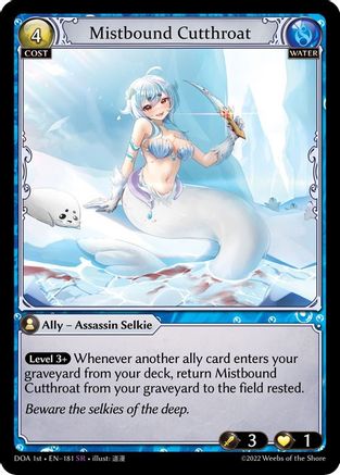 Mistbound Cutthroat (181) [Dawn of Ashes 1st Edition] Grand Archive Single Weebs of the Shore