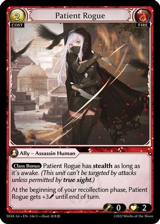 Patient Rogue (146) [Dawn of Ashes 1st Edition] Foil Grand Archive Single Weebs of the Shore