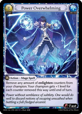 Power Overwhelming (245) [Dawn of Ashes 1st Edition] Foil Grand Archive Single Weebs of the Shore