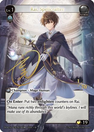 Rai, Spellcrafter (CUR) (007) [Dawn of Ashes 1st Edition] Foil Grand Archive Single Weebs of the Shore