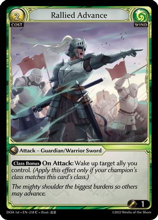 Rallied Advance (218) [Dawn of Ashes 1st Edition] Grand Archive Single Weebs of the Shore
