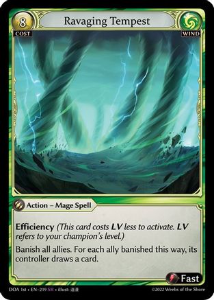 Ravaging Tempest (219) [Dawn of Ashes 1st Edition] Grand Archive Single Weebs of the Shore