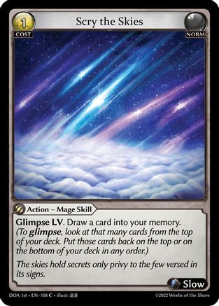 Scry the Skies (108) [Dawn of Ashes 1st Edition] Grand Archive Single Weebs of the Shore