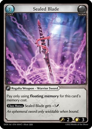 Sealed Blade (050) [Dawn of Ashes 1st Edition] Grand Archive Single Weebs of the Shore
