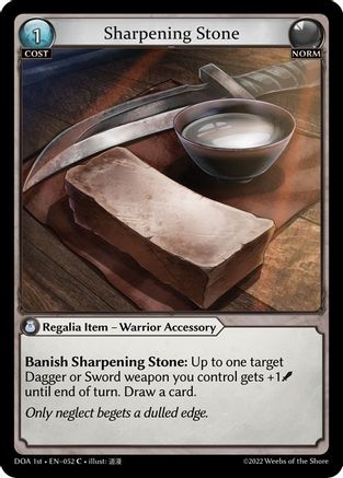 Sharpening Stone (052) [Dawn of Ashes 1st Edition] Foil Grand Archive Single Weebs of the Shore