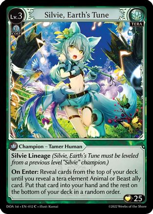 Silvie, Earth's Tune (012) [Dawn of Ashes 1st Edition] Grand Archive Single Weebs of the Shore