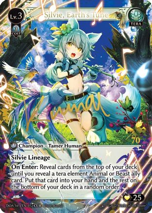 Silvie, Earth's Tune (CUR) (012) [Dawn of Ashes 1st Edition] Foil Grand Archive Single Weebs of the Shore