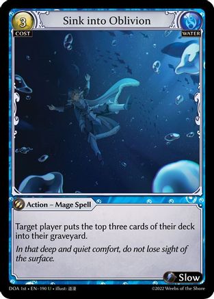 Sink into Oblivion (190) [Dawn of Ashes 1st Edition] Foil Grand Archive Single Weebs of the Shore