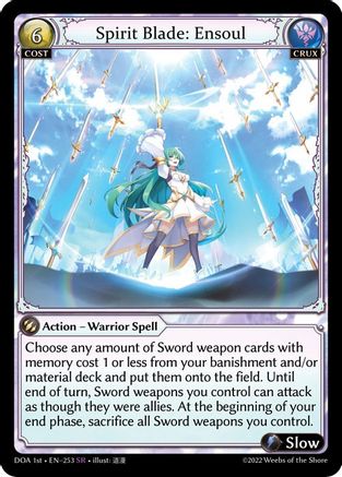 Spirit Blade: Ensoul (253) [Dawn of Ashes 1st Edition] Grand Archive Single Weebs of the Shore